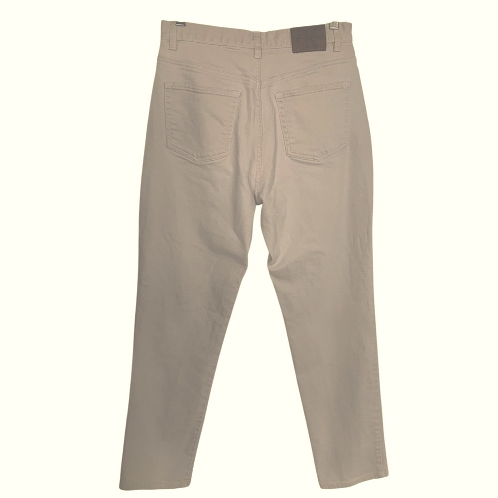 CALVIN KLEIN Barrel Jeans Tapered 5 Pocket Pants Belt Loops Spring Beige Size 10 - Picture 8 of 15